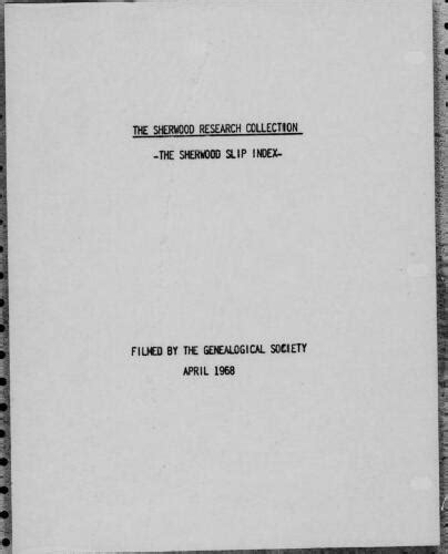 The Sherwood research collection : the Sherwood slip index